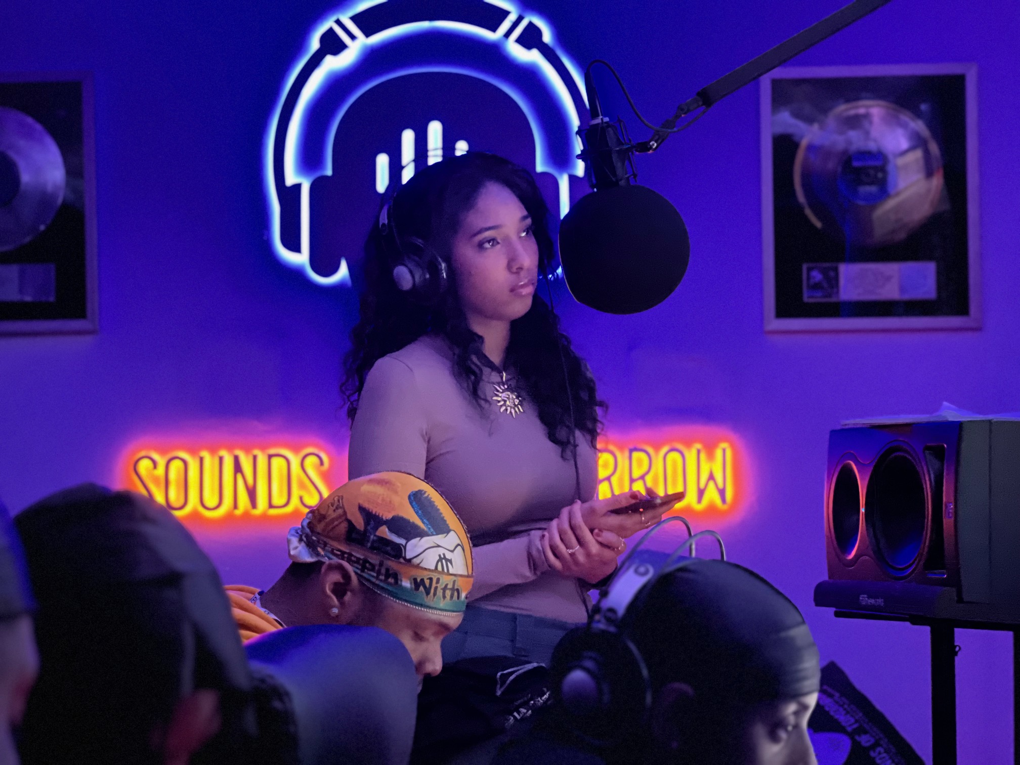 Vocalist recording at Sounds of Tomorrow